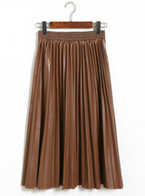 Pu Pleated Leather Skirt