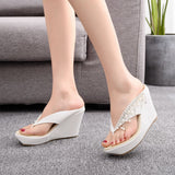 Beaded Wedges Beach Flip-flops Slippers