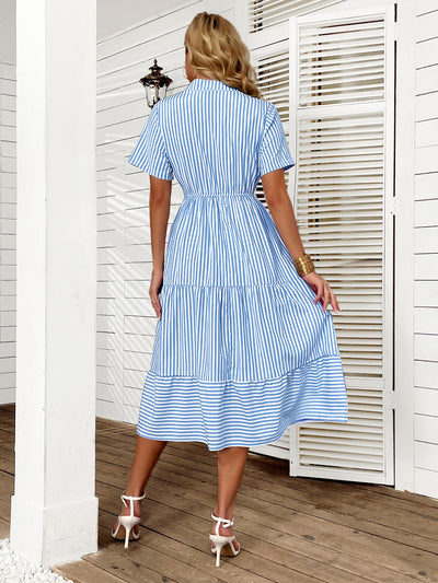 Leisure Holiday Striped Dress