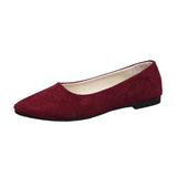 Pointed Suede Large Size Flat Shoes