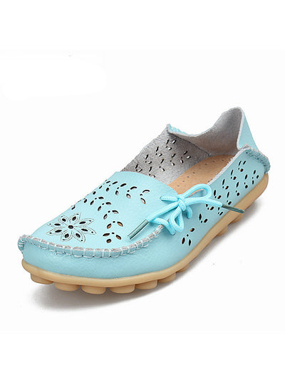 Leather Shoes Woman Loafers Slip-On Female Flats 