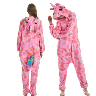 Eyes Unicorn Winter Adults Animal Pajamas Sets