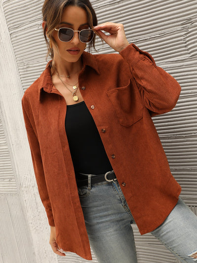 Fashion Loose Lapel Pocket Shirt