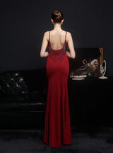 Slim Fishtail Straps Long Dress