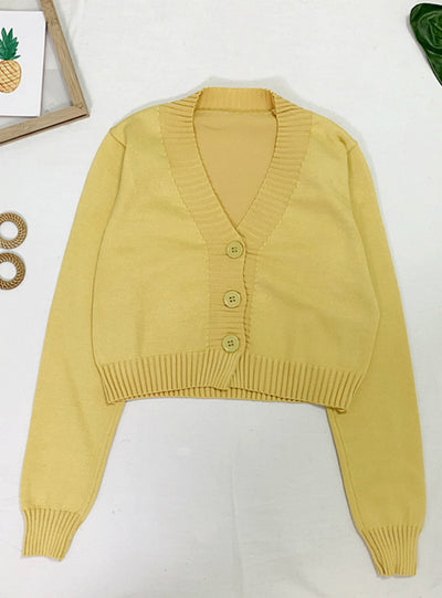 Women's Cropped Cardigan Sweaters Female Sweater