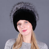 Rabbit Fur Hat Female Winter Rex Fur Winter