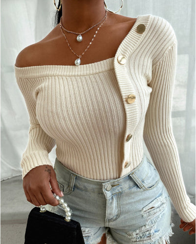 Ladies All-match Sweater Single-breasted Knitted Cardigan