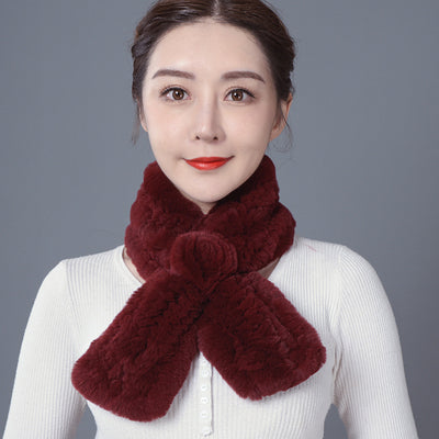 Rex Fur Scarf Double-sided Scarf Keep Warm