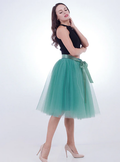 Fashion Tulle Skirt Pleated Tutu Skirts Womens