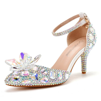 Cinderella Pointed Crystal Wedding Shoes