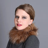 Women Fox Fur Scarf Female Winter