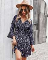 Women Printed Long-sleeved Dress