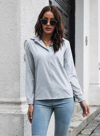 Casual Blouse Long Sleeve Chiffon Shirt