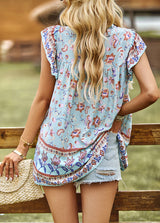 Loose Printed Short Sleeve Shirt