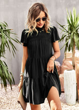 Short Sleeve Slim Waist Dress