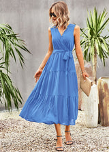 Sleeveless Swing V-neck Dress