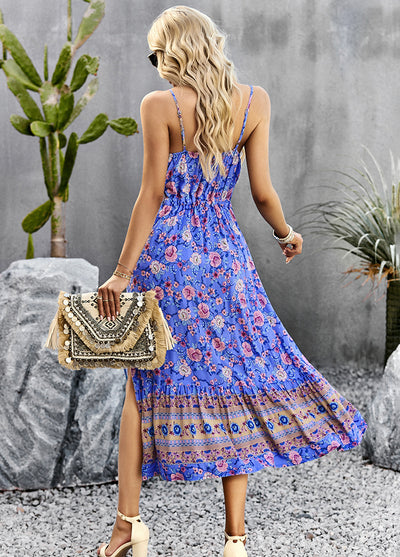 Bohemian Holiday Style Split Dress