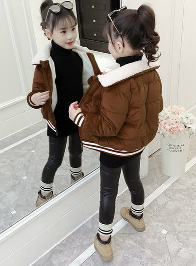 Girl's Cotton Clothes Short Cotton-Padded Jacket